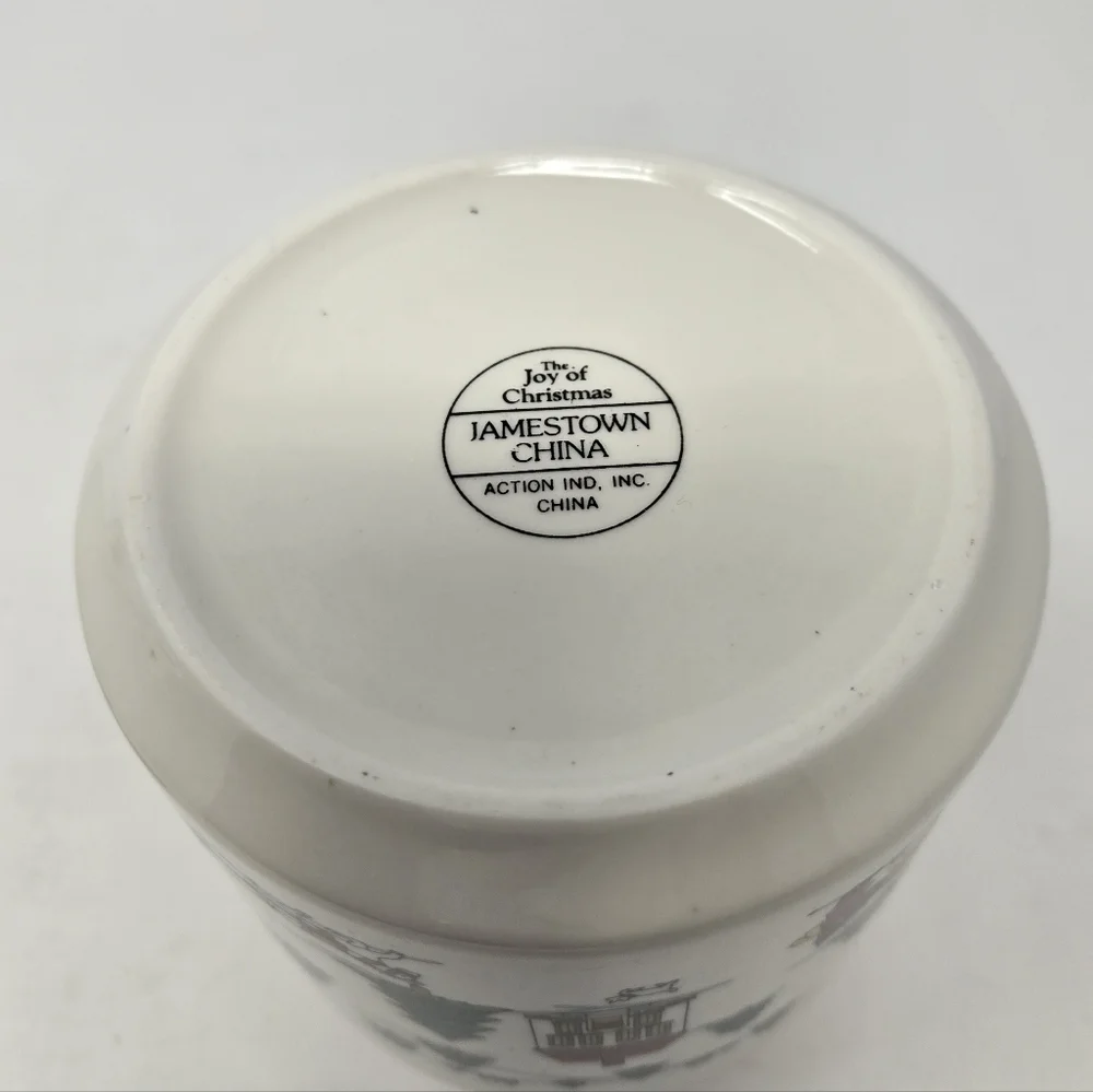 JAMESTOWN CHINA THE JOY OF CHRISTMAS 3 PIECE SET CREAM SUGAR CANISTER HOLIDAY